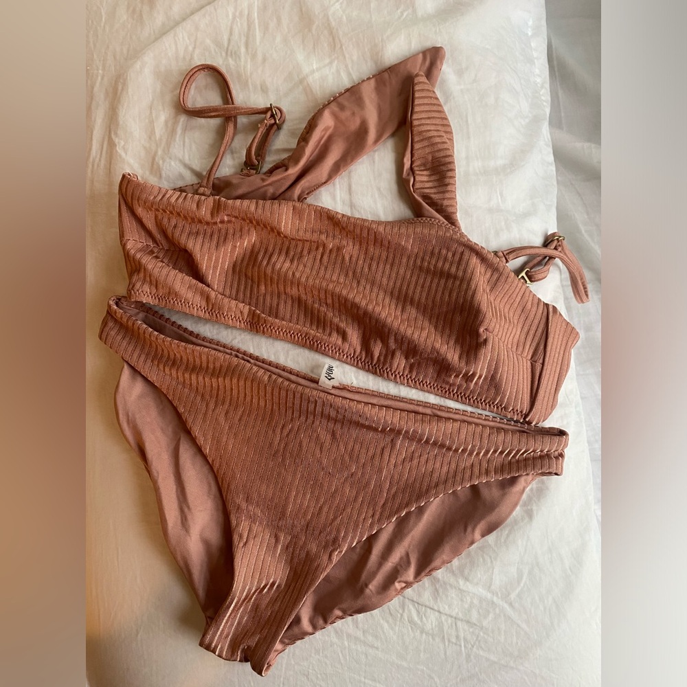 Vitamin A Mila eco rib Bikini set Bandeau Top Luciana Bottoms